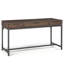 Bureau industriel en bois massif Wilmington de 60 po de largeur avec bibliothèque basse de 4 cubes de 64 po de couleur brun noyer (ensemble de 2)