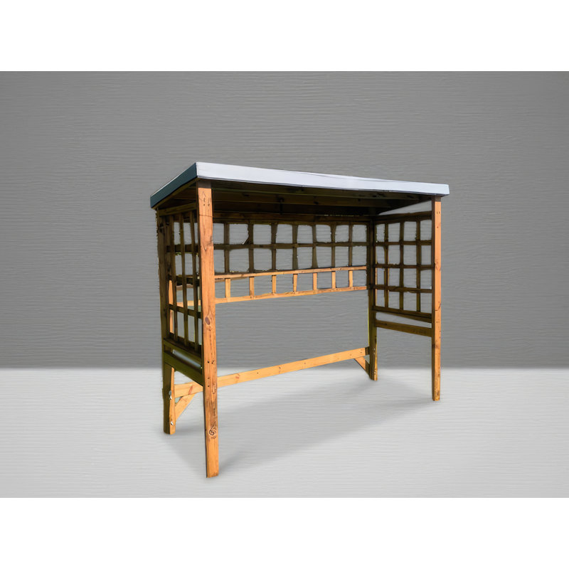 Oakham 2.5m x 1m Wood Patio Gazebo, Grey