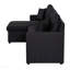 Canapé-lit modulaire réversible en tissu de lin noir de 82 po avec méridienne de rangement