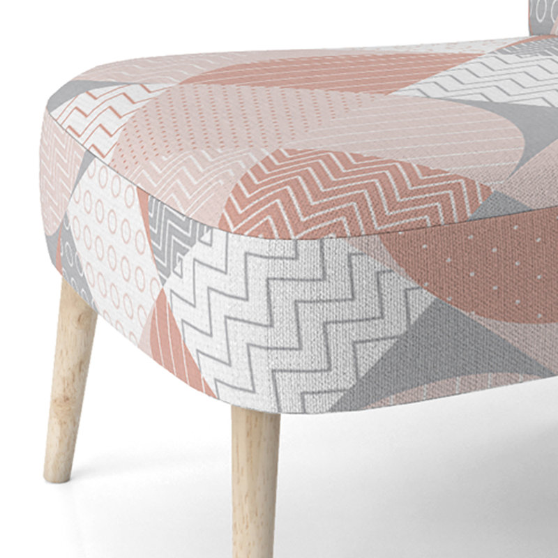 Chaise d'appoint rayée à motif géométrique