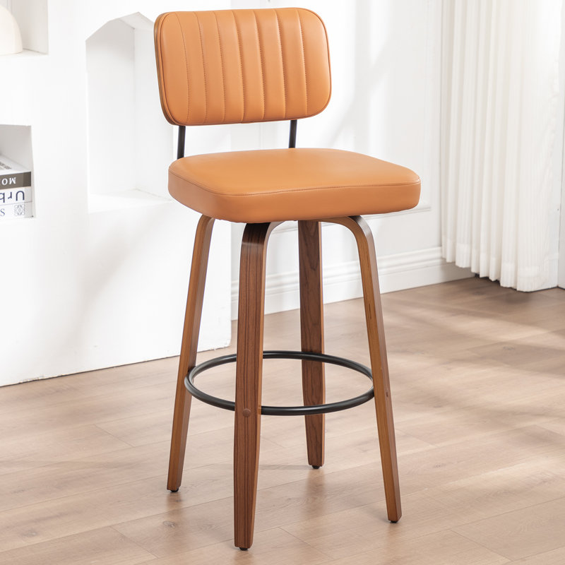 Tabouret de bar et de comptoir pivotant, Orange, Tabouret de comptoir (siège d'une hauteur de 26,3