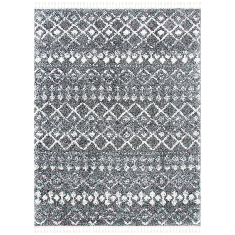 Berber Fringe Shag Performance Southwestern Rug, Rectangle 6'7" x 9'