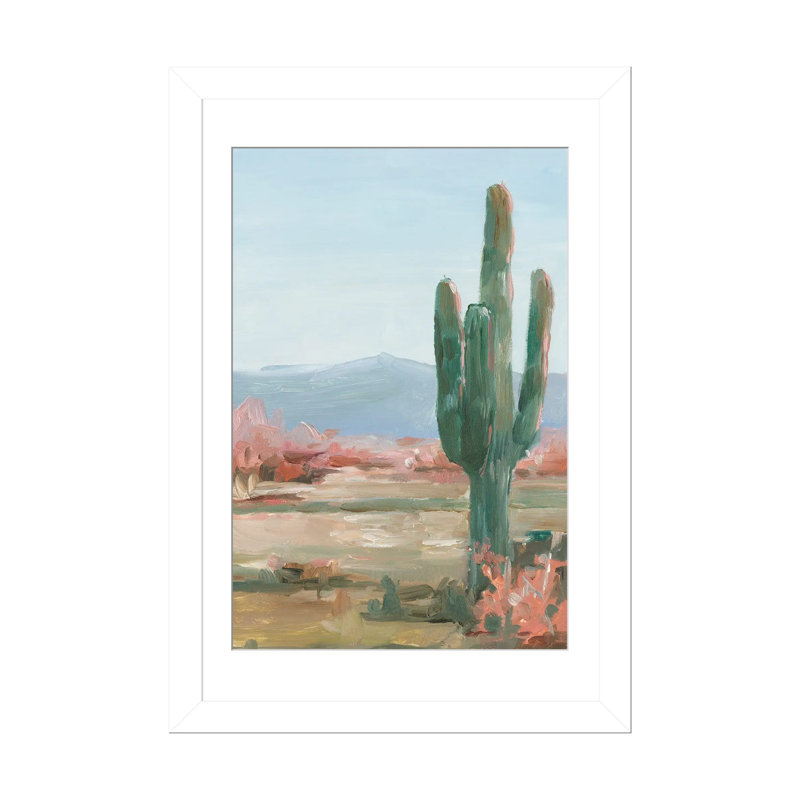 Saguaro Cactus Study II - reproduction d'art murale - papier d'art encadré, H 24 po x l 16 po, Blanc