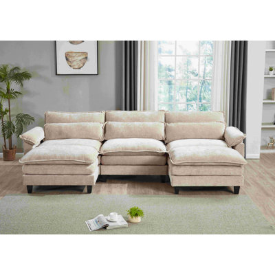 Canapé modulaire en U avec repose-pieds Luqi