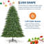 Arbre de Noël artificiel 7,5 pi, arbre automatique en PVC mélangé avec lumières DEL bicolores, installation facile, design moderne et durable, décoration intérieure et extérieure pour les Fêtes-1580328085
