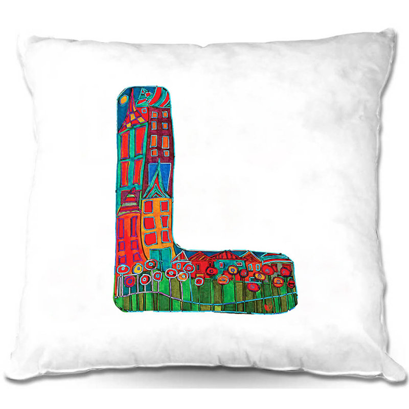 Housse et insert de coussin Couch Alphabet, 16 po x 1 po, L