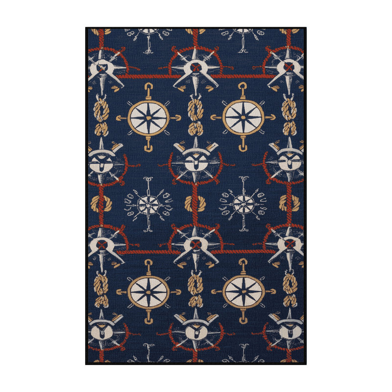  Tapis nautique lavable scandinave maritime, Rectangle de 5 pi x 8 pi
