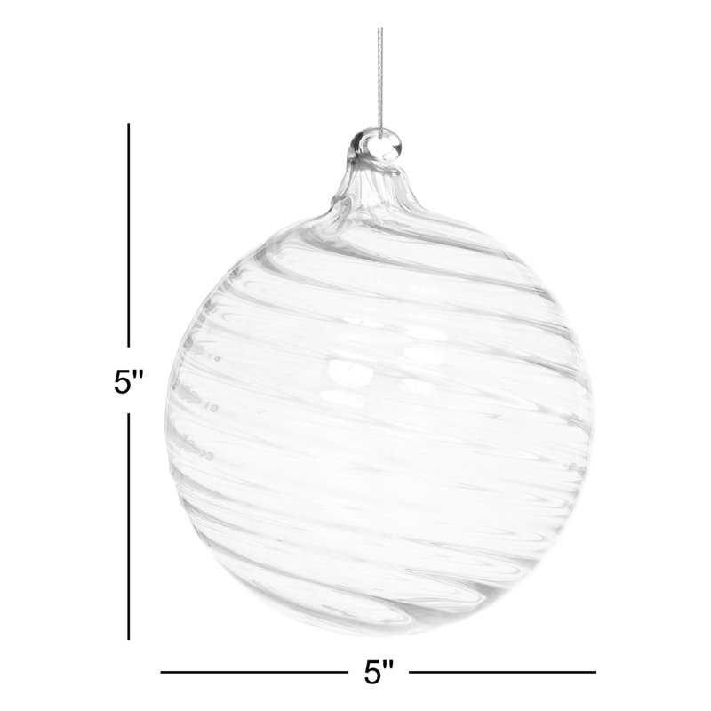 Christmas Peach Ball Ornament - 5 Inches Set Of 4