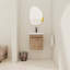 Meuble-lavabo mural 18 po avec lavabo en céramique et porte d'armoire à fermeture en douceur, pour petite salle de bain-785449791
