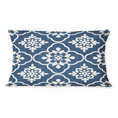 Coussin lombaire traditionnel bleu, bleu et blanc