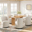 Fauteuil d'appoint pivotant en lin, tabouret de meuble-lavabo rond à dossier courbé, fauteuil d'appoint rembourré confortable pour coin-salon de chambre à coucher-132380260