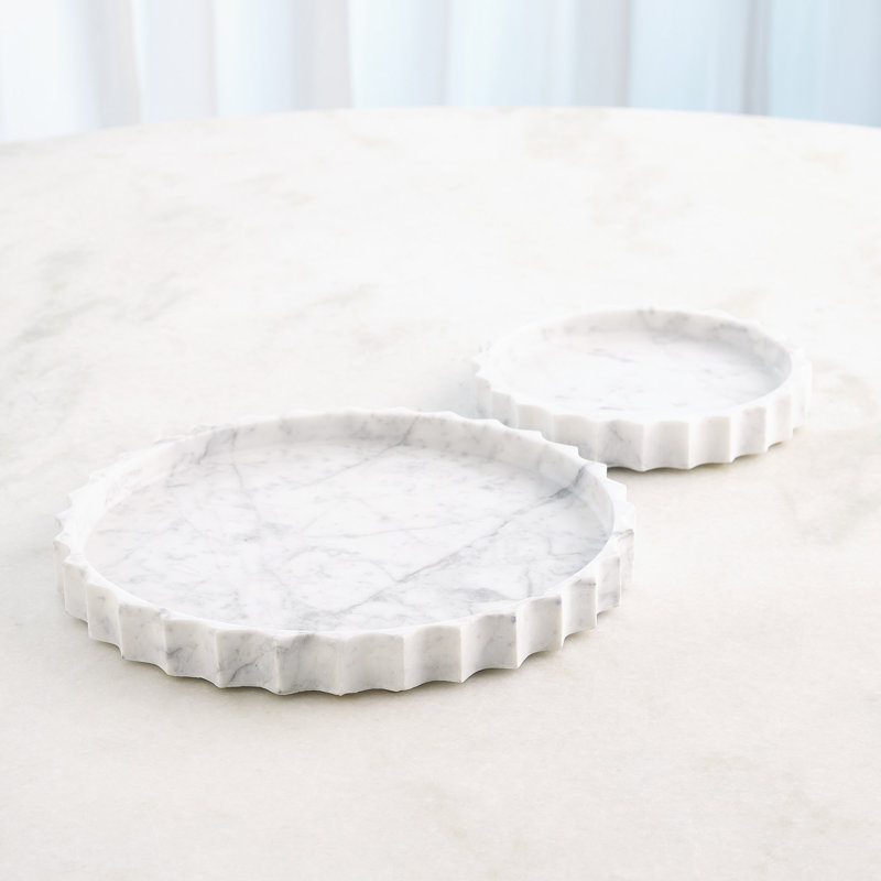 Marble Decorative Tray, 8"Wx8"Dx1.25"H