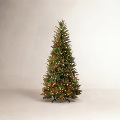 The Holiday Aisle® 6.5ft. Dunhill Fir Slim Tree with Clear Lights