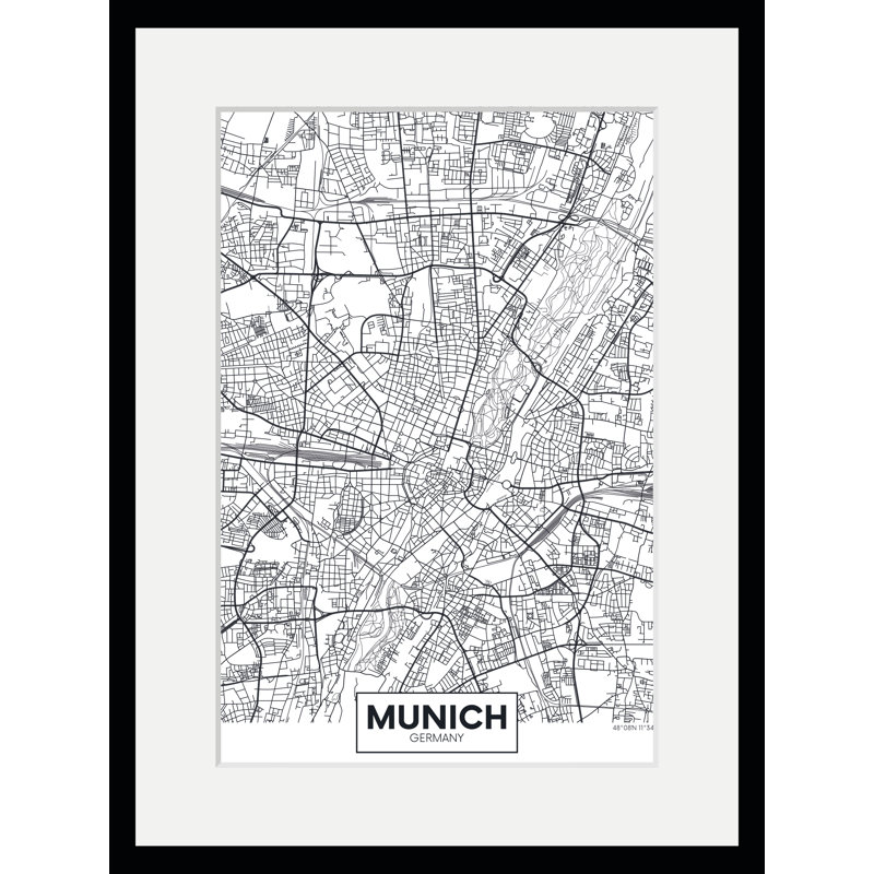 Munich Map - Single Picture Frame Print