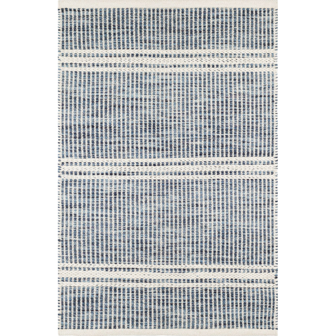 Malta Blue Handwoven Wool Rug Dash and Albert Rugs Rug 