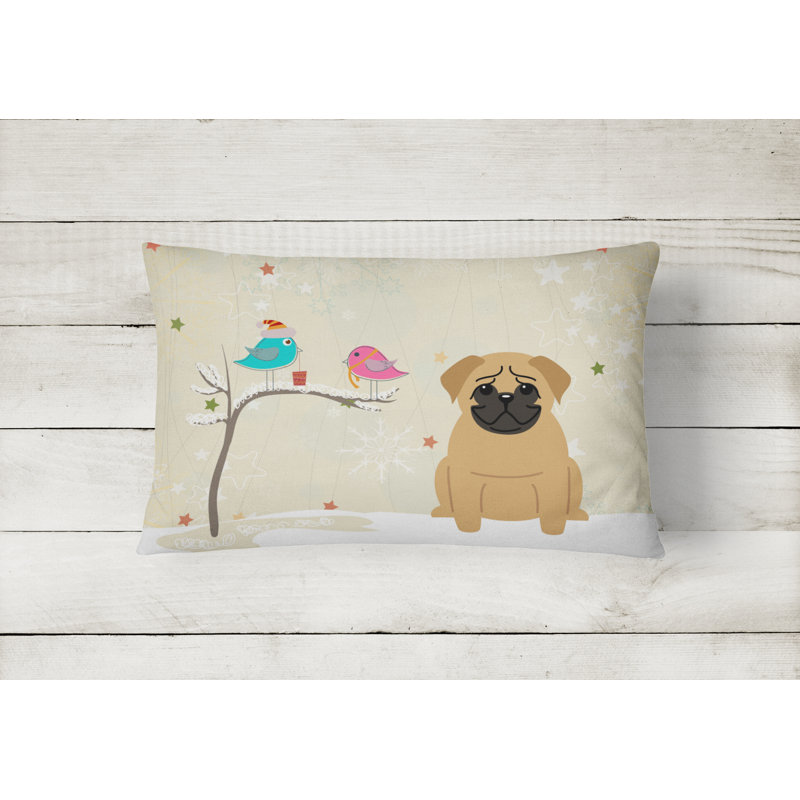Coussin lombaire intérieur/extérieur carré de noël fait main, Brun
