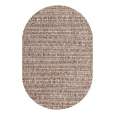 Tapis intérieur / extérieur brun à rayures Hewitt