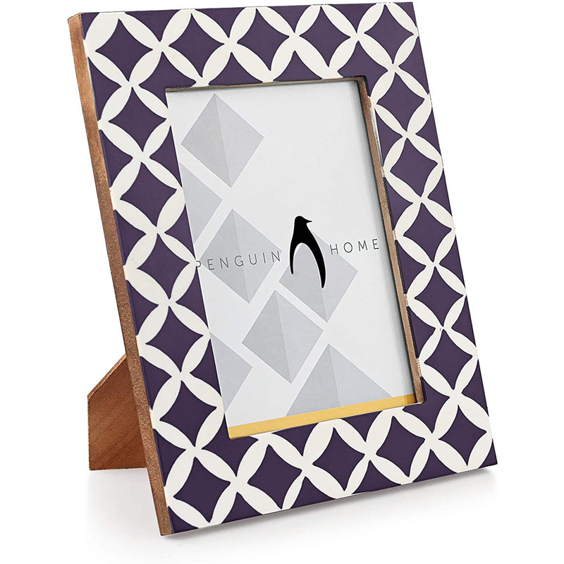 Bevelled Picture Frame, 21cm H x 16.7cm W x 21.7cm D, Magenta