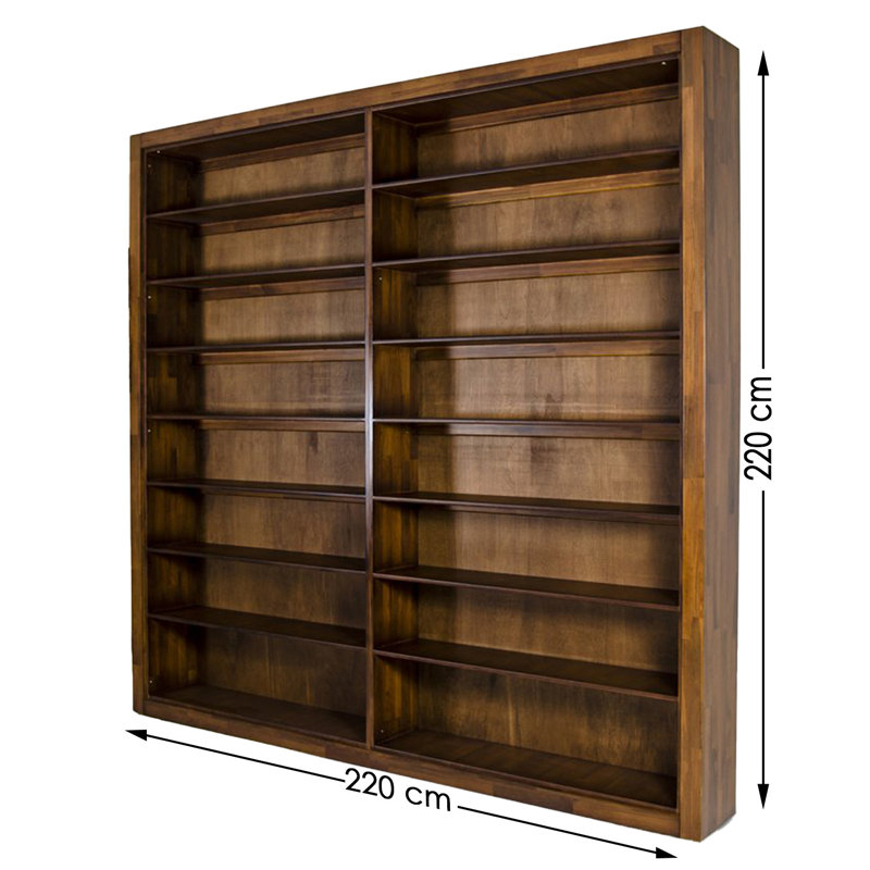 Maleah 220cm H x 220cm W Solid Wood Standard Bookcase
