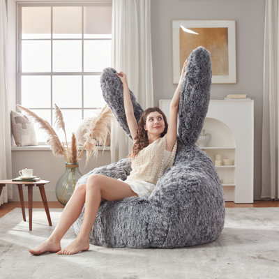 Fauteuil à billes en fausse fourrure de 39 po de largeur