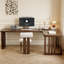 Bureaux en bois massif en L noyer clair-107934566-107934565