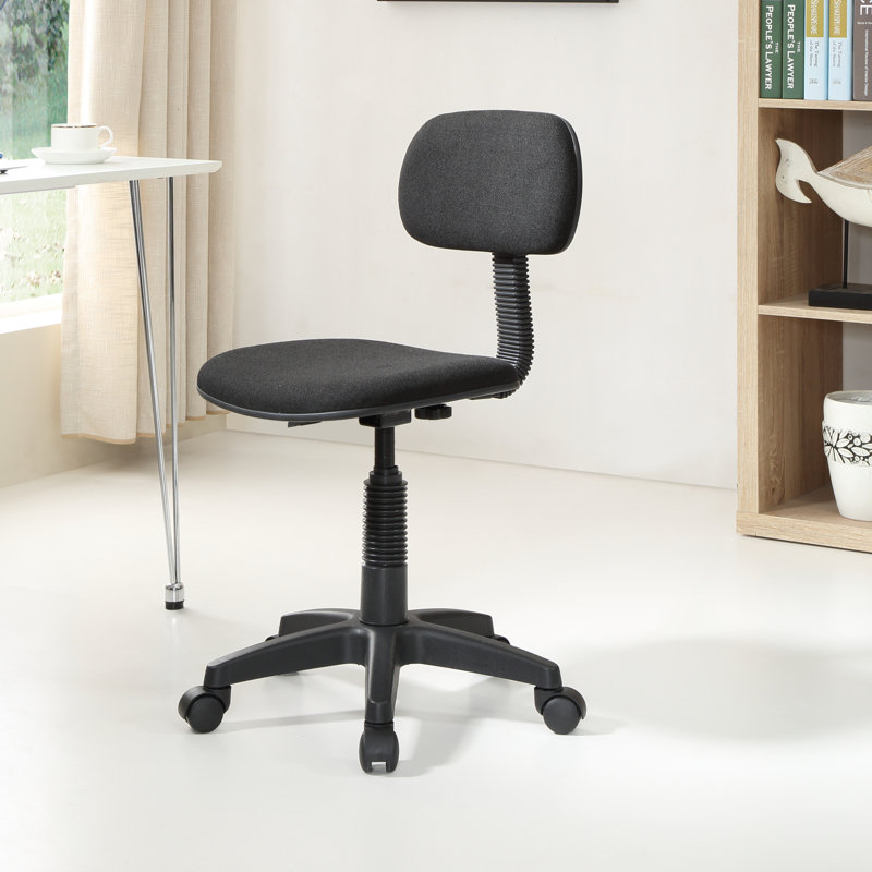 Janine Kids Adjustable Height Chair and Ottoman, Black