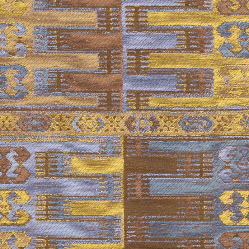 Tapis tissé à plat à la main camel/bleu ciel Wald, Rectangle 4 pi x 6 pi