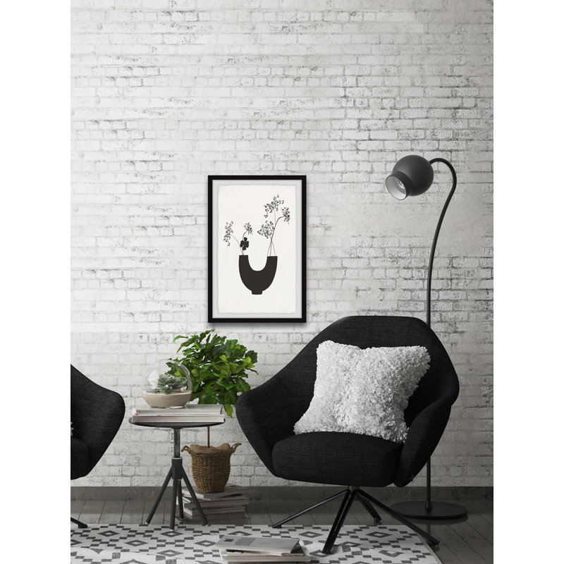 U Shaped Plant Pot - Single Picture Frame Print, 45cm H x 38cm W