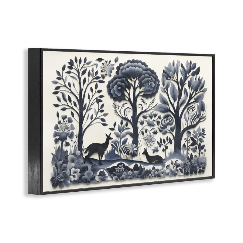 Créature boho forêt, estampe numérique par Sasha, H 12 po x l 18 po, Giclée encadrée noir minuit