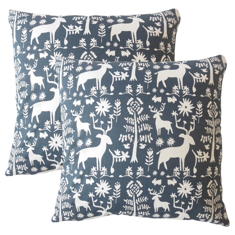 Square Pillow Cover & Insert, Navy