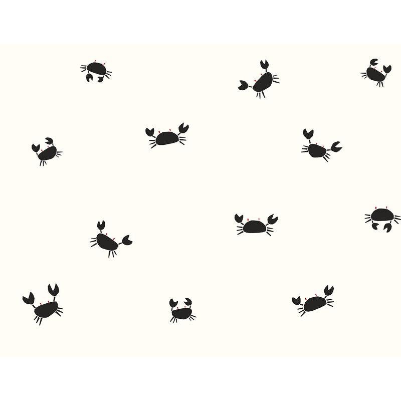 Rouleau de papier peint crabe noir L 33 pi x l 20,5 po Yuki Osada, Noir / brun clair