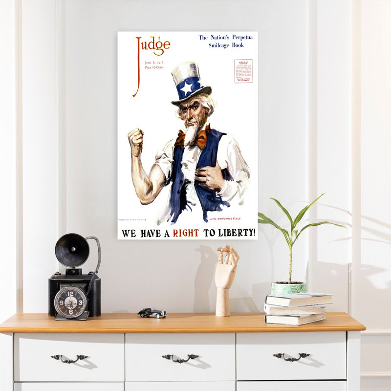 1910S, oncle Sam, nous avons un droit à la liberté, H 24 po x l 16 po