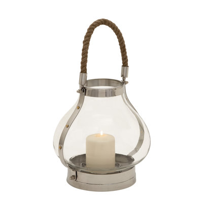 Lanterne en verre en métal