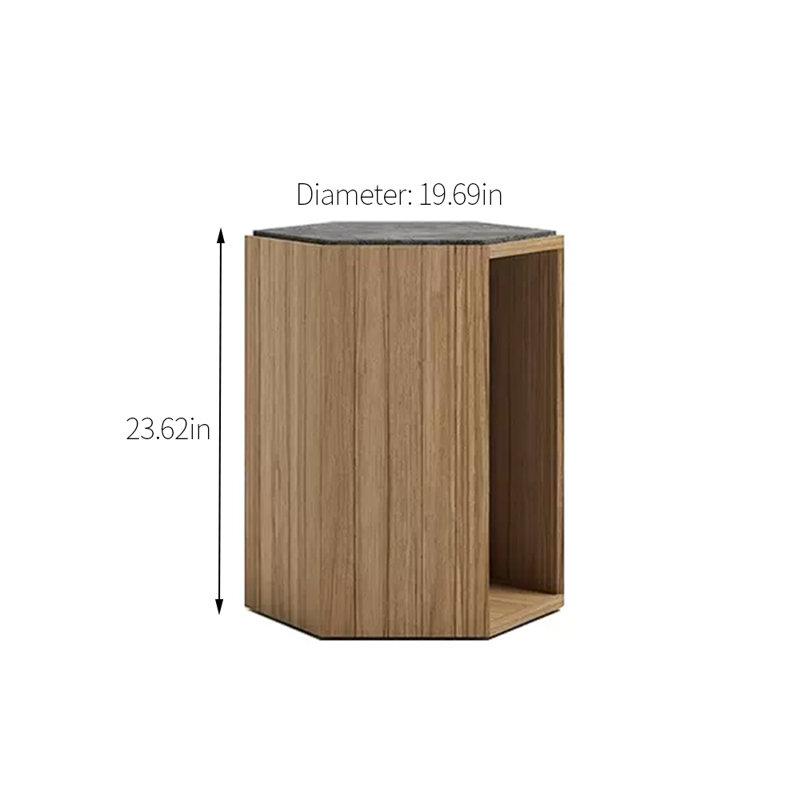 Table basse de patio en bois massif, H 23,61 po x l 19,69 po x P 19,69 po