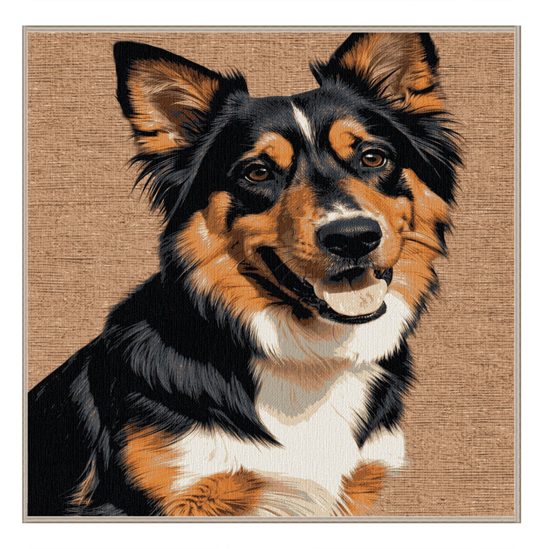 Washable Kai Ken Dogs Area Rug, Square 7'