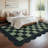 Washable Scalloped Rug Modern Checkerboard Rug Non Slip, Soft Non Shedding Thin Carpet, Indoor Low Pile Foldable Carpet, Contemporary Printed Mat for Living Room Bedroom-418811792