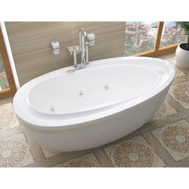 Capricia 71'' x 38.37'' Whirlpool Acrylic Bathtub