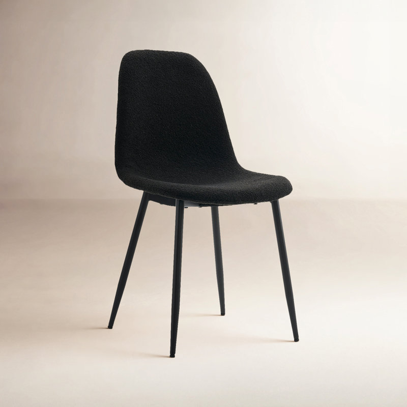 Chaise rembourrée en similicuir Kavi , Boucle noire / noir