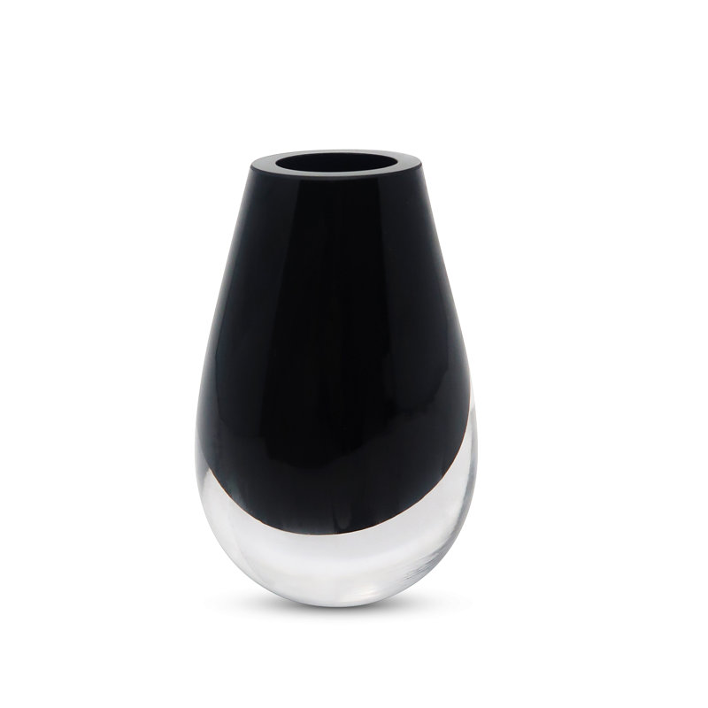 Vase 6,5 "H, Noir, H 6,5 po x l 4,75 po x P 2,25 po