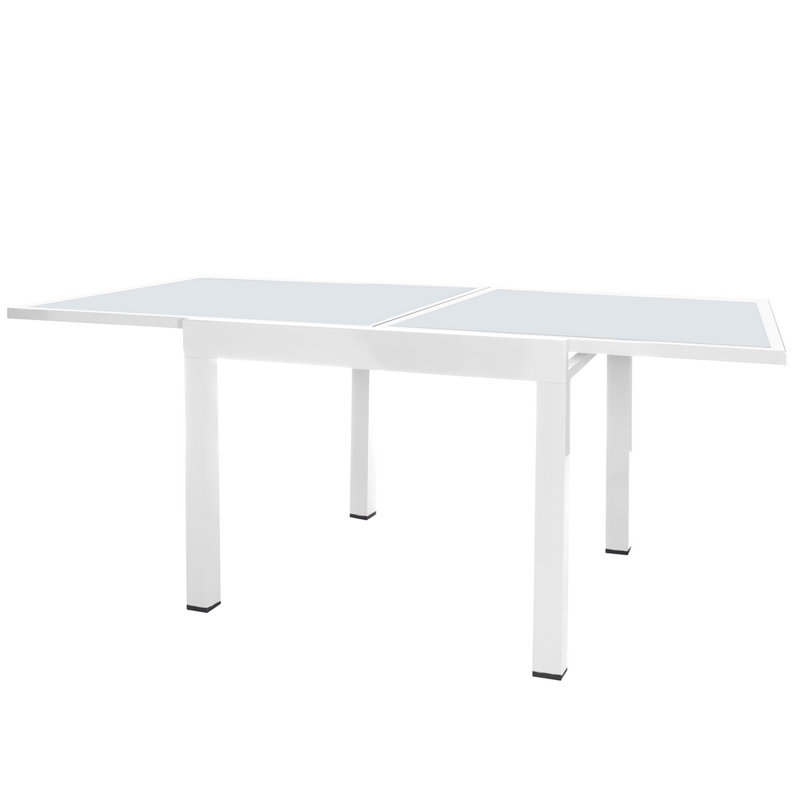 Zuckerman Extendable Aluminum Dining Table, 74cm H x 90cm W x 90cm D