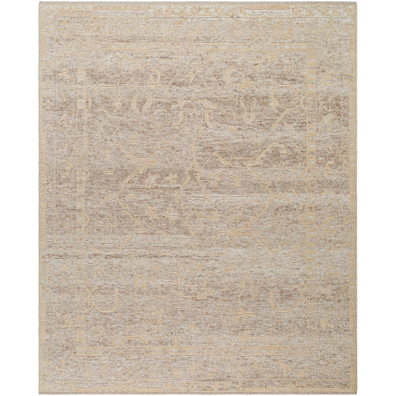 Kimberly Hand Knotted Wool Oriental Area Rug in Beige, Rectangle 9' x 12'