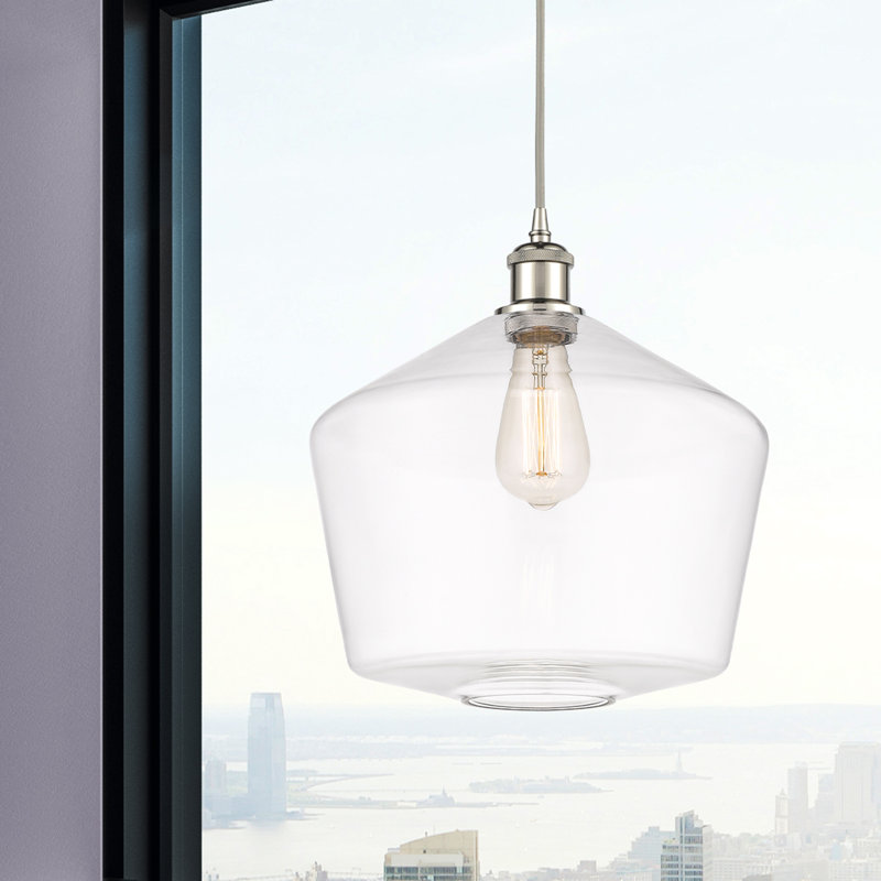 Luminaire suspendu simple à 1 lumière Gabbie, Nickel poli