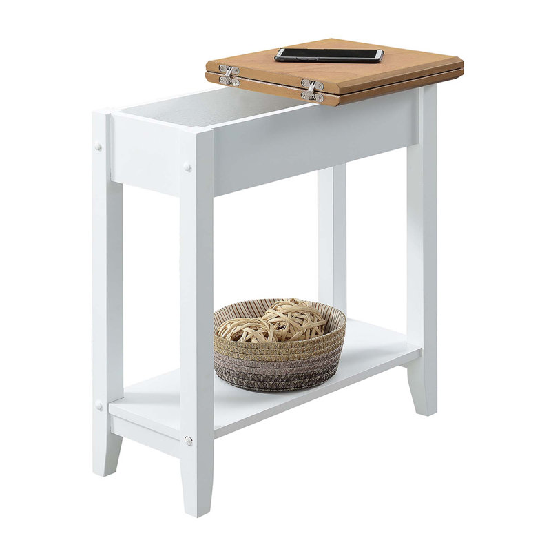 Table de bout Carpin, Bois flotté / Blanc