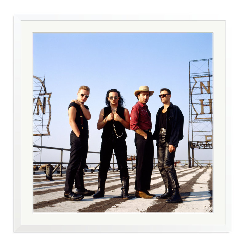 U2 in LA 1988, White, 33" H x 33" W