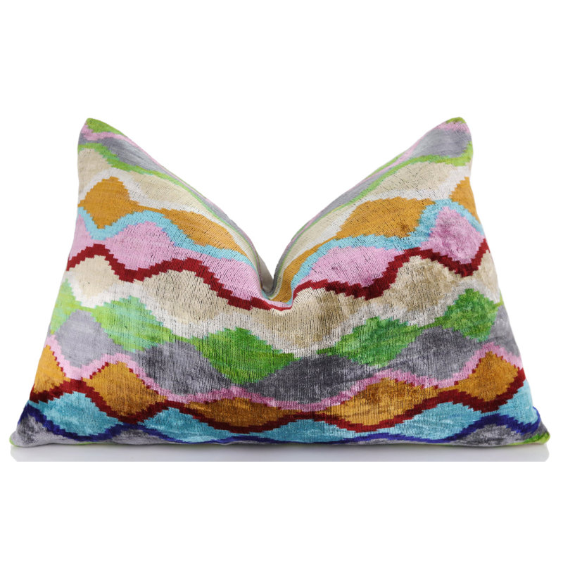 Coussin en velours Wave