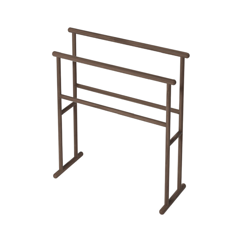 Yoku Floor Mounted Towel Stand, Dark Walnut
