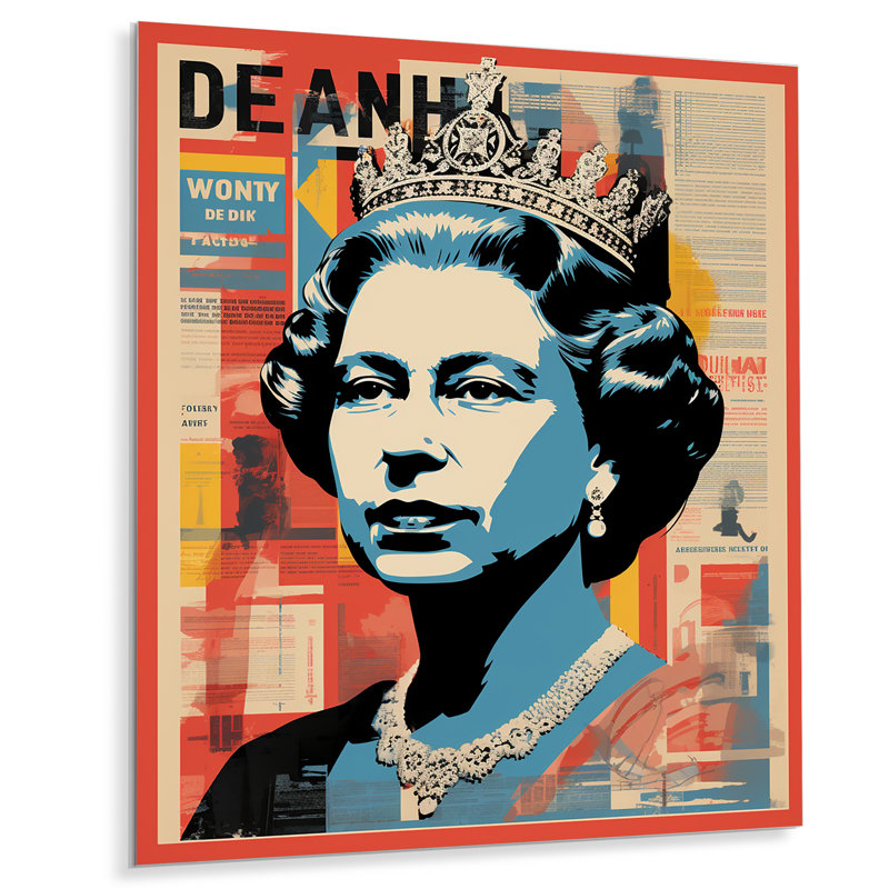 Art mural en métal Royal Remix Queen Elizabeth Popart I, H 20 po x l 12 po x P 1 po