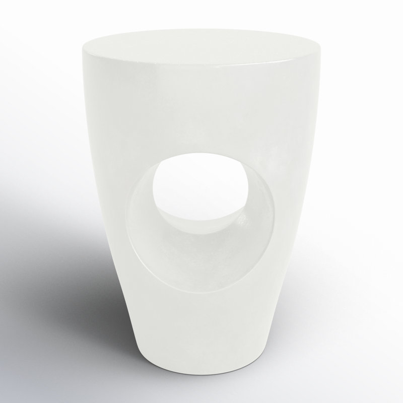 Avoriaz Concrete Top End Table, Ivory
