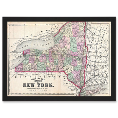 1873 Beers Map New York State Long Island Brooklyn Vintage - Single Picture Frame Print