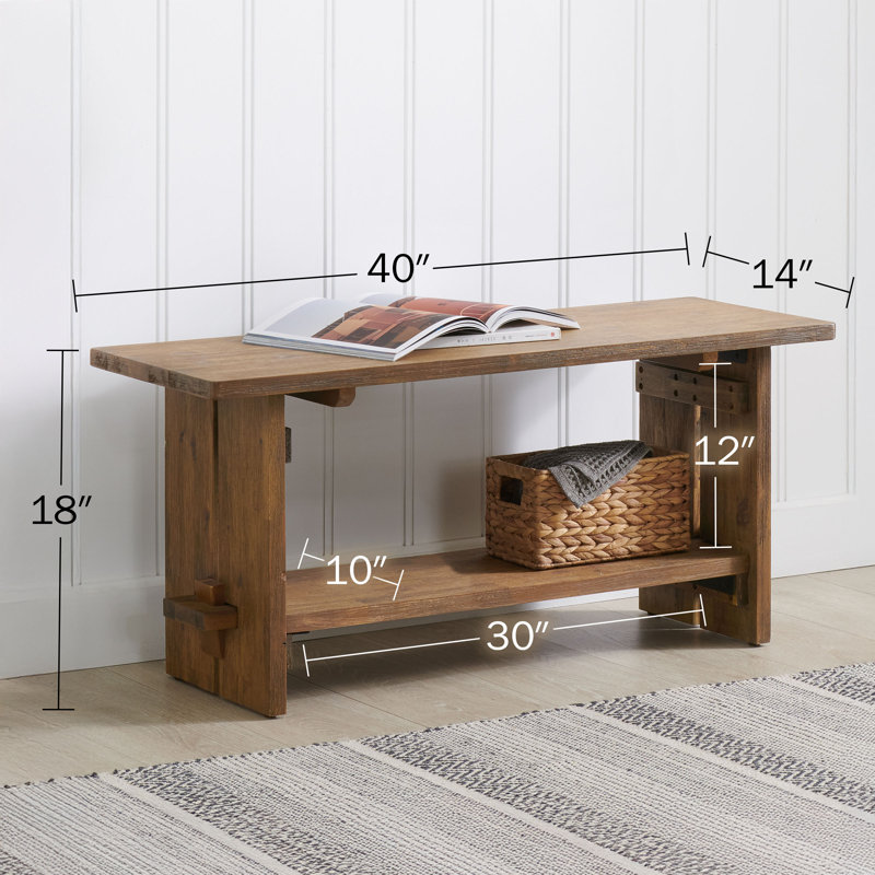 Bethel 40" Entryway  Bench with Storage Shelf